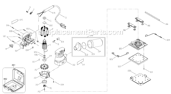 Page A Diagram and Parts List for J-340 Type 1 Black and Decker Sander Polisher